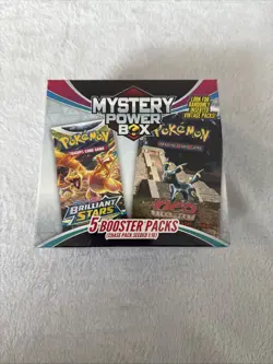 Pokemon TCG Mystery Power Box Factory Sealed 5 Booster Packs Chase Pack Seeded - Image 1