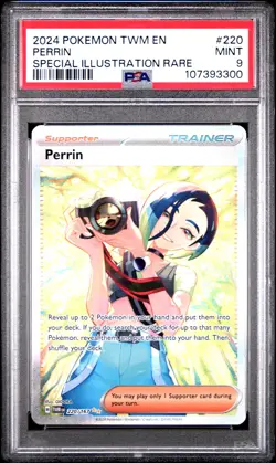 2024 POKEMON TWM EN-TWILIGHT MASQUERADE SPECIAL ILLUSTRATION RARE PERRIN PSA 9 - Image 1