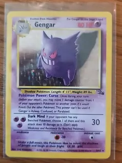 Pokemon TCG Card - Gengar HOLO Rare - Fossil Set - 5/62 - LV.38 - Vintage WOTC - Image 1