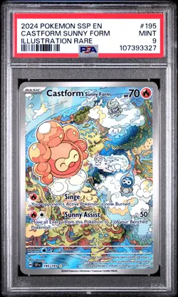 2024 POKEMON SSP EN-SURGING SPARKS ILLUSTRATION RARE CASTFORM SUNNY FORM PSA 9 - Image 1