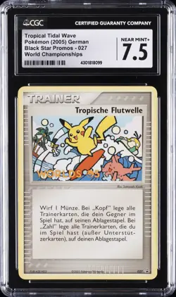 2005 POKEMON GERMAN #027 TROPICAL TIDAL WAVE CGC 7.5 - Image 1