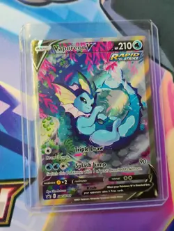 Pokemon TCG Vaporeon v Full Art 2021 SWSH181 Alt Art Black Star Promo NM - Image 1