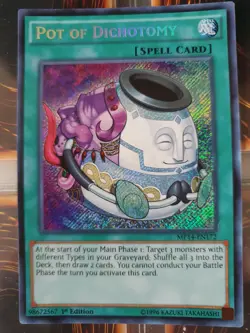 YuGiOh Pot of Dichotomy 1st Ed Secret Rare MP14-EN172 NM Unplayed - Image 1