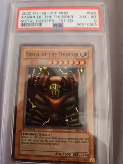 PSA 8 NM-MINT Sanga of the Thunder MRD-025 1st Edition Yugioh Card - Image 1