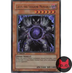 Yugioh Caius the Shadow Monarch SDDE-EN001 Ultra Rare 1st Edition LP - Image 1