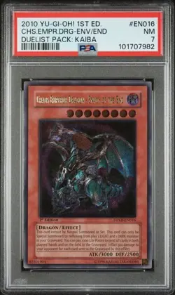 Yu-Gi-Oh! PSA 7 Chaos Emperor Dragon - Envoy of the End DPKB-EN016 Ultimate 1st - Image 1