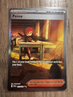 Pokemon TCG Penny Scarlet & Violet Base Set Holo Card 252/198 SIR - Image 1