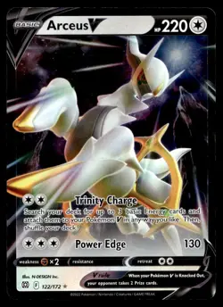 Arceus V 122/172 Pokemon Card Brilliant Stars Rare 220 HP Holo Full Art NM MS - Image 1