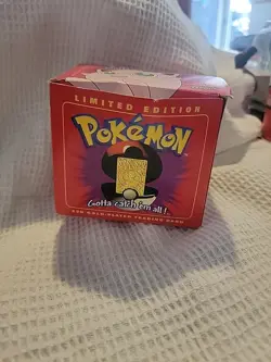1999 Burger King Pokemon 23K Gold-Plated PIKACHU Trading Card LTD ED New Sealed - Image 1