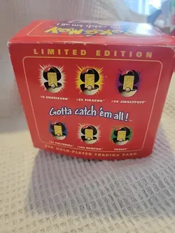 1999 Burger King Pokemon 23K Gold-Plated PIKACHU Trading Card LTD ED New Sealed - Image 3