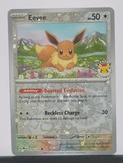 Prismatic Evolutions Eevee 074/131 Holo Pokemon Day 2025 Stamped Promo Card - Image 1