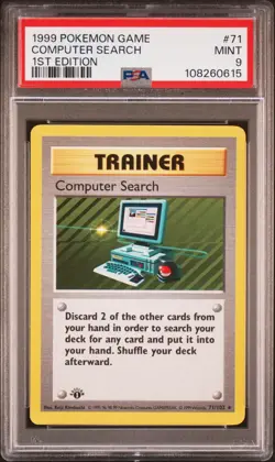 PSA 9 1st Edition Computer Search #71 Base Set Shadowless Pokemon Card 1999 #71 - Image 1