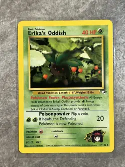 Erika's Oddish 047/132 Pokemon TCG Gym Heroes WOTC Vintage Card (Light Play) LP1 - Image 1