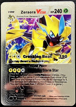 Zeraora Vstar Silver Foil Fan Art Vinyl Collector Pokemon Card Costumed - Image 1