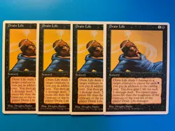 MTG 4x Drain Life Core Set 4th Edition OLD SCHOOL Magic the Gathering x4 NM - Image 1
