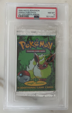 Pokemon Jungle First Edition Booster Pack - Flareon PSA 8 - Image 1
