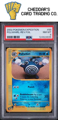 2002 Pokemon Expedition Poliwhirl-Rev.Foil #89 PSA 8 (New Cert!) - Image 1
