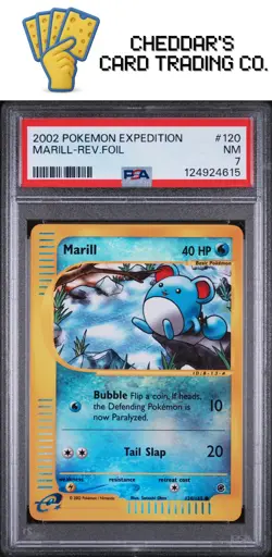 2002 Pokemon Expedition Marill-Rev.Foil #120 PSA 7 (New Cert!) - Image 1
