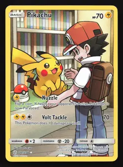 Pokemon Pikachu 241/236 Cosmic Eclipse Secret Rare Full Art Holo LP - Image 1