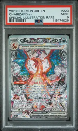 2023 Pokemon Obsidian Flames Charizard ex SIR #223/197 PSA 9 MINT - Tera (EN) - Image 1