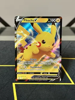 Pokemon TCG ~ Pikachu V ~ SWSH061 - Shining Fates Black Star Promo Holo : NM - Image 1