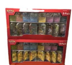 Lot of 2 Pokemon TCG Prismatic Evolutions 8-Tin Costco Sets NEW Factory Sealed🔥 - Image 1