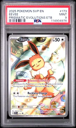 2025 POKEMON SVP EN-SV BLACK STAR PROMO #173 EEVEE PSA 9 - Image 1