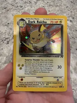 Pokemon Dark Raichu Holo Rare Card 83/82 Team Rocket Pokemon TCG NM - Image 1