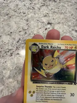 Pokemon Dark Raichu Holo Rare Card 83/82 Team Rocket Pokemon TCG NM - Image 2