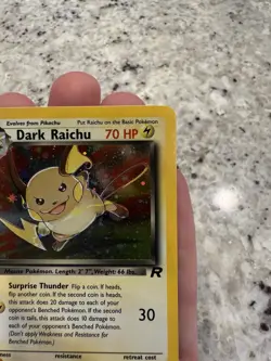 Pokemon Dark Raichu Holo Rare Card 83/82 Team Rocket Pokemon TCG NM - Image 3
