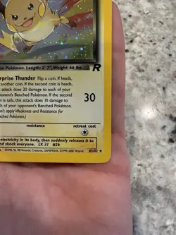 Pokemon Dark Raichu Holo Rare Card 83/82 Team Rocket Pokemon TCG NM - Image 4
