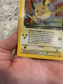 Pokemon Dark Raichu Holo Rare Card 83/82 Team Rocket Pokemon TCG NM - Image 5
