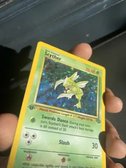 Scyther 1st Edition 10/64 Jungle Set Rare Holo WOTC Pokemon Card LP - Image 4