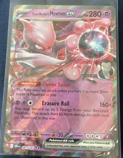 Pokemon TCG Team Rockets Mewtwo EX Double Rare Card 081/182 Destined Rivals - Image 1