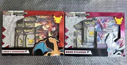 Pokemon Celebrations Collection Dark Syveon/Lance's Charizard V Sealed Boxes x2 - Image 1