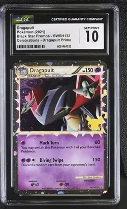 CGC 10 DRAGAPULT PRIME SWSH132 CELEBRATIONS CLASSIC COLLECTION POKEMON GEM MINT - Image 1