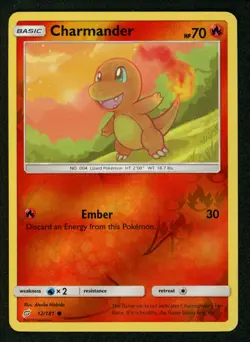 2019 Pokemon Charmander 12/181 Sm-Team Up Reverse Holo NM/NM+ Condition - Image 1