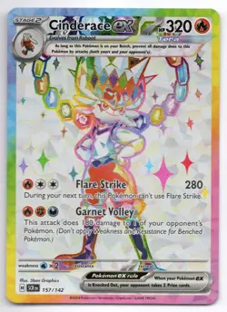 Pokemon Cinderace ex 157/142 Stellar Crown Ultra Rare Full Art Holo NM - Image 1