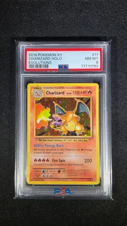 2016 Pokemon XY Evolutions Charizard Holographic PSA 8 NM-MT 11/108 - Image 1