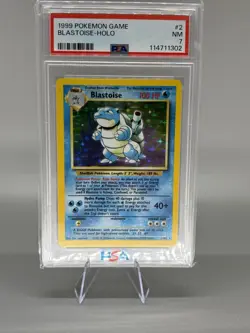 1999 POKEMON BASE SET UNLIMITED #2 BLASTOISE-HOLO PSA 7 (NM) - WOTC - Image 1