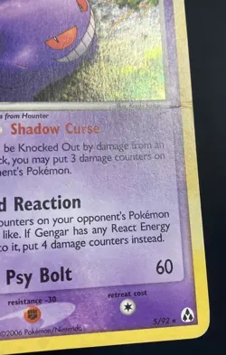 Gengar Holo Rare EX Legend Maker (2006) Pokemon #5/92 Moderately Played Swirl - Image 4