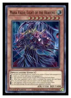 Yugioh Maha Vailo, Light of the Heavens BLVO-EN024 Super Rare Blazing Vortex LP - Image 1