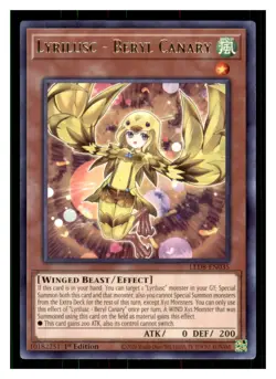 Yugioh Lyrilusc LED8-EN035 Rare Legendary Duelists: Synchro Storm LP - Image 1