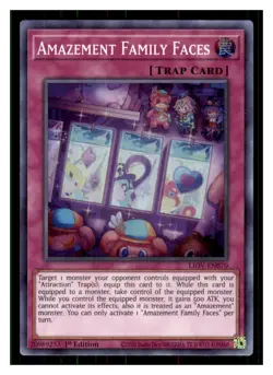 Yugioh Amazement Family Faces LIOV-EN070 Super Rare Lightning Overdrive LP - Image 1