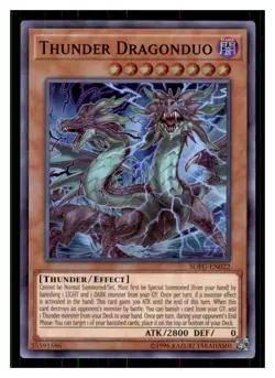Yugioh Thunder Dragonduo SOFU-EN022 Super Rare Soul Fusion LP - Image 1