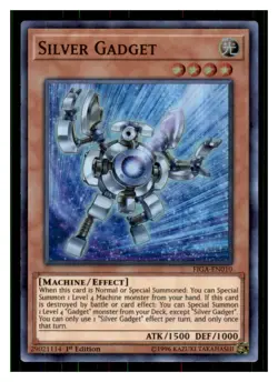 Yugioh Silver Gadget FIGA-EN010 Super Rare Fists of the Gadgets LP - Image 1