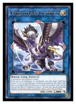 Yugioh Knightmare Gryphon GEIM-EN041 Rare Genesis Impact LP - Image 1