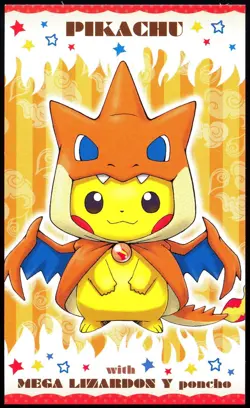 Pokemon 2015 Japanese Poncho Wearing Pikachu Business Card Charizard Y - Image 1