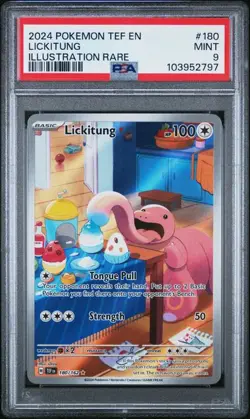 PSA 9 MINT Lickitung TEMPORAL FORCES #180 ILLUSTRATION RARE IR Pokemon Card - Image 1