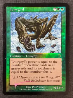 MTG Deckmasters Garfield vs Finkel #29 Lhurgoyf FOIL HP - Image 1
